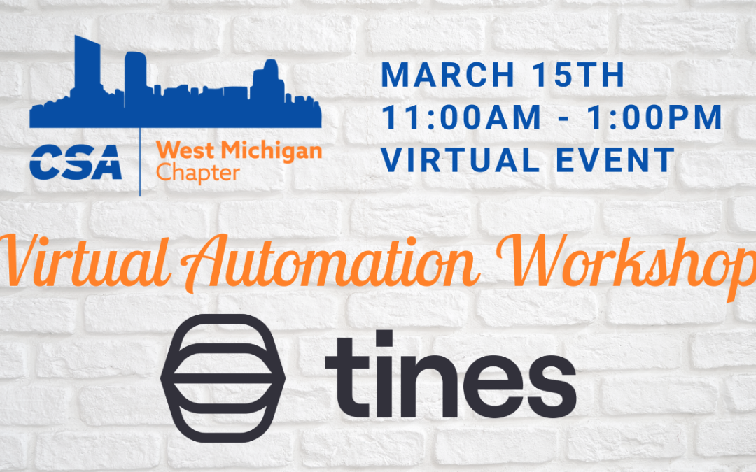 March 15th – Virtual Automation Workshop